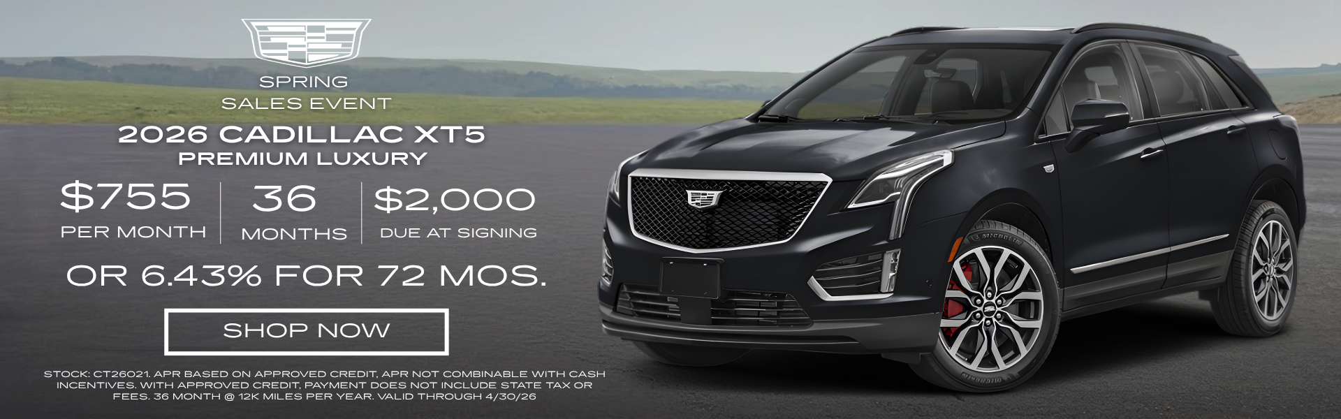 2026 XT5 Premium Luxury April Offer